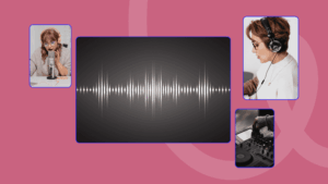 Image collage wall, used on blog about audio blogging