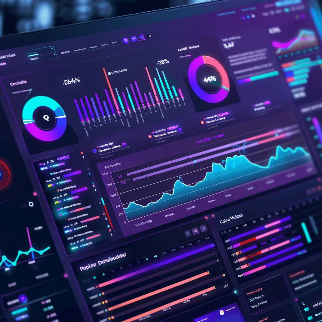 Image of an SEO dashboard with podcast performance metrics.