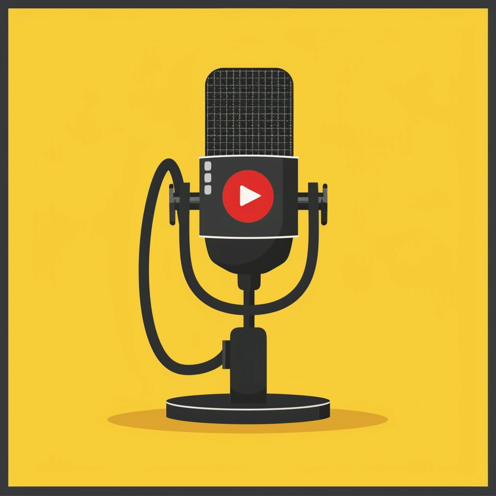 An illustration of the B2B podcast content repurposing process for YouTube, highlighting conversion and upload.