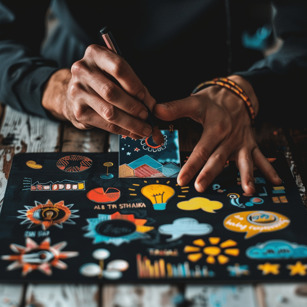The responsibility in content marketing, depicted with ethical stands, brand values, and audience trust.