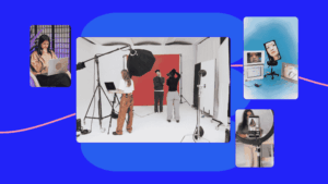 Image collage used on blog about podcast content marketing