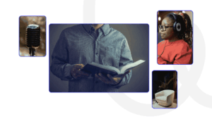 Image collage, used on blog about Stories We Tell: Unlock the Power of Brand Storytelling Techniques in Your Podcasts