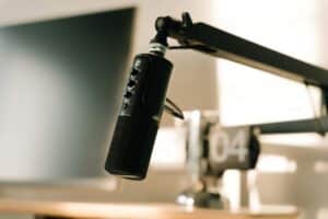 Image of a microphone, used on blog about mastering podcast audio