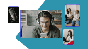 Image collage, used on the blog "Building Connection with Human-Created Podcasts"