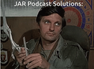 Humorous image showing JAR Podcast Solutions reacting to advertising's embrace of branded entertainment and owned media.